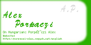 alex porpaczi business card